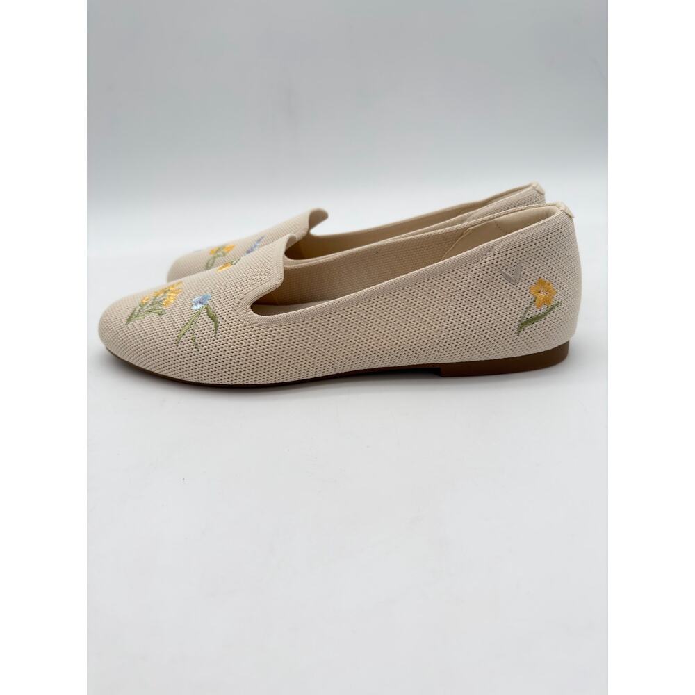 Vivaia Audrey Heeling Garden Embroidered Loafers French Floral Washable Knit 8.5 - Picture 10 of 11